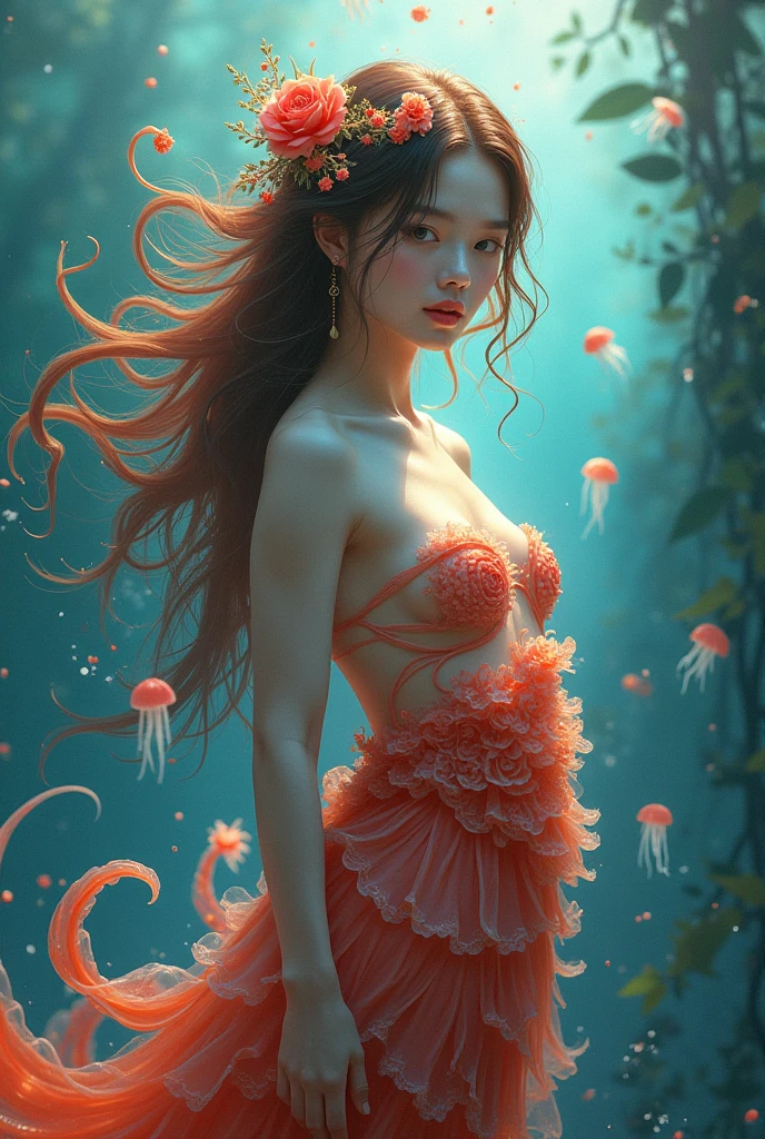 beautiful goddess emerging from the ocean, caucasian girl with shiny silver hair, full female body, golden eyes, wild waves, big waves, oriental mandala tattoos, transparent dresses, skin wet with water, stormy sky, sunset sky red stormy clouds, ancient temple floating in the sea, floating old clock, lamp, lantern, beautiful girl with a slight smile, transparent blouse, black vikini, fantasy, fractal,, Sakimichan-style art, slight smile, legs open, pubic hair view, 1 sexy girl, exposed breasts, open transparent T-shirt, Mandala and flower tattoos, Best Quality ,black hair fused with platinum and gold, naked girl, visible beautiful pubic area, pink pesons, small breasts in sight, tattoos on the naked body, old floating clock, lamp, lantern , skin wet with water, open legs,multicolored sea waves, full body, sea goddess rising from water and waves,, beautiful girl closeup view,, Belinda, blonde brown hair, dappled sunlight, luminescent glow orange cyan liquid lamp, liquid splash art, sky with storm and a psychedelic nebula silhouette, tribal, wide angle shot, red, green, brown, luminescent glow colors liquid, digital painting, by Koos Roos art, sharp focus, studio shot, intricate detail, effect splash, small bubbles floating, highly detailed, sharp focus, studio shot, intricate detail, highly detailed, by Koos Roos, multicolored ocean, psychedelic moving waves, long hair fused into multicolored sea waves, light lantern, lamp and antique clock,water-soaked skin and clothing, mujer desnuda, nalgas grandes, dama desnuda,magical dimensional portal, beautiful girl in the foreground, well-detailed perfect female body, sexy pose, provocative pose,naked girl, visible beautiful pubic area, pink pesons, small breasts in sight, tattoos on the naked body,view from below,bubble motifs, underwater architecture like ancient ruins or underwater castles, water currents and ripples, contrast between deep-sea darkness and emitted light, cinematic lighting, dynamic lighting, intricate