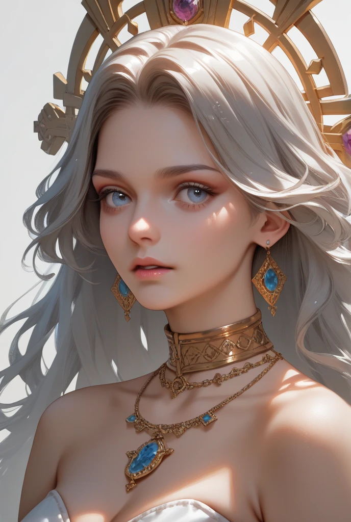 Ultra-detailed complex 3D rendering of the face, (masterpiece, top quality, octane rendering,), glamour shots full body image, very beautiful young elves, cleavage, (highly detailed skin: 1.2), (exposure: 1.1), ((blue micro bikini: 1.95)))). , 8k, (((very soft breasts)), (((conspicuous large pink areola)), beautiful Caucasian woman with white skin with full soft breasts with big buttocks, one, long braided hair, big breasts, dynamic angles, (((huge breasts: 2.4)), ultra-realistic photos, ((((((silver hair)))), futuristic urban background, facial muscles, (((((detailed and glamorous silver crown)))), In the style of Marvel Comics, ArtStation Trends, Clear Focus, Intricate Details, Very Detailed, Detailed Green Eyes, Sharp Focus, Digital Rendering, Professional, Abs, Lip Gloss, Glossy Skin, Sexy Pose, Golden Tattoo All Over Body, Silver Pattern All Over Body, Silver Lame Skin, Gold Glitter Skin, Mansuji, Buttocks, Jeweled All Over the Body, with silver scales, silver hair,