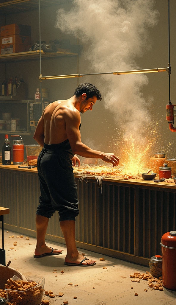 human like man satan very much angry and flames in the background with horns