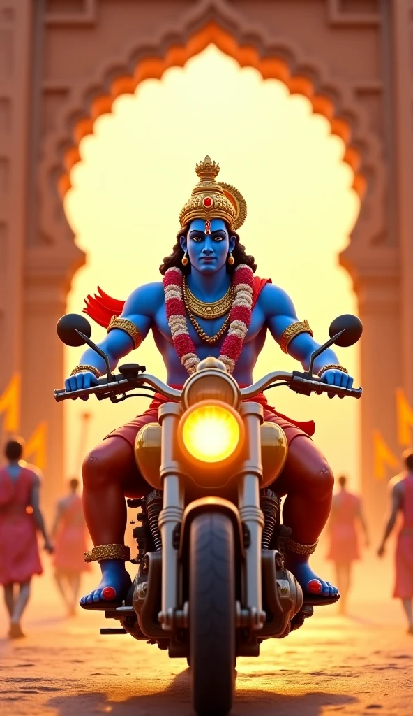 lord Krishna in truck on road