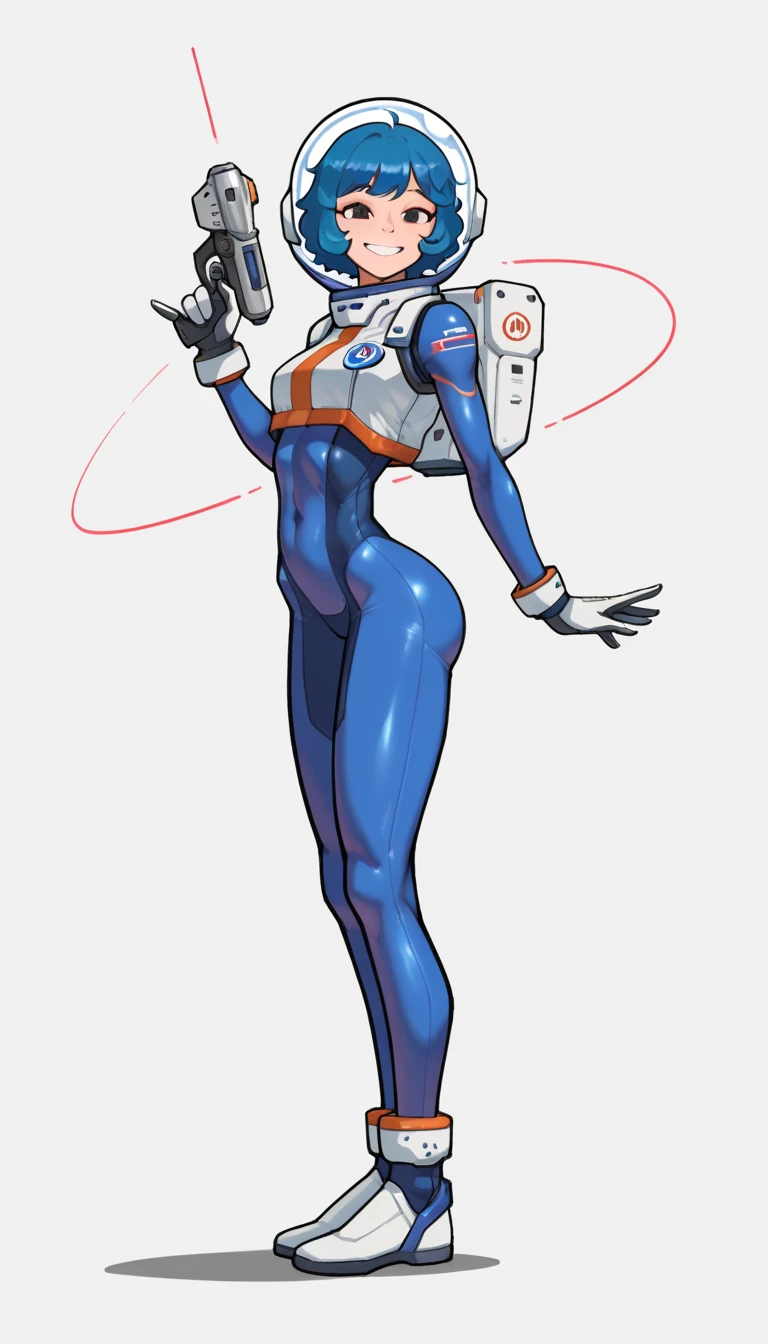 pretty woman,Sunny Leone, large breasts, rubenesque, space suit, white background, blank background, pinup. dieselpunk