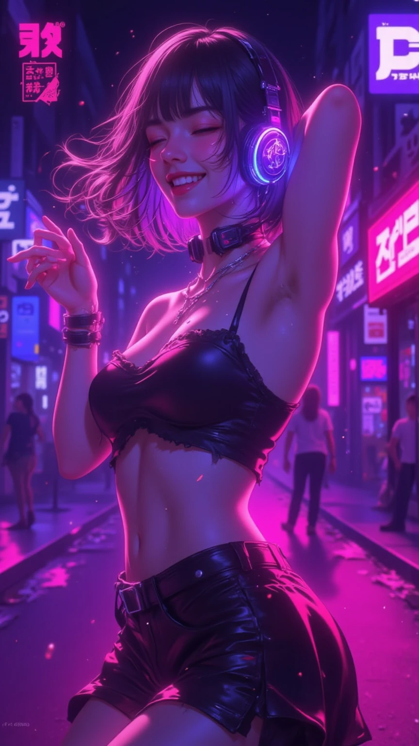 cute little cartoon loli,(((little li,small tiny body,petite))),(((6 ye),((extremely cute and beautiful liquid paint hair haired anime girl walking down the street)), (((flat chest))),saggy breasts,short hair,(((liquid paint hair:1.1))),(((neon purple hair|neon pink hair|neon blue hair|neon aqua hair|purple hair|fuchsia hair|fluorescent blue hair|amethyst hair|neon hair|bright pink hair :1.5,bright hair: 1.3))),((made of paint and defies gravity,thick flowing),(paint splatter:1.3,shiny hair: 1.3,vibrant colors),((heterochromia,eye1 purple,eye2 pink,upturned eyes:1.3,perfect eyes,beautiful detailed eyes,rainbow glows ultra-detailed deep pink purple eyes:1.1,gradient eyes:1,finely detailed beautiful eyes:1,symmetrical eyes:1,big highlight on eyes:1.2)),((fat)),(((lustrous skin:1.5,bright skin: 1.5,skin tanned,shiny skin,very shiny skin,shiny body,plastic glitter skin,exaggerated shiny skin))),(spider lower abdomen,narrow waist,wide hip,athletic body,inflated legs,delicate detailed fingers,detailed body,detailed arms,human hands,detailed hands,), cute,slutty,seductive,erotic,(((nsfw))), revealing clothing,show skin,(wearing a Neon color theme clothing:1.3),micro clothes,little clothing,tiny thong,fluorescent and neon clothing,rave fashion,micro crop top,micro skirt,visible thong straps,accessories LED,(detailed outfit,detailed clothes), (dynamic pose:1.0),solo focus,embarrassed,centered,scale to fit dimensions,Rule of thirds, outdoors,((night view)),(cyberpunk night street Background: 1.5,dark sky,alleyway,lonely alley,thick clouds,detailed background:1.25), (best quality),(high resolution),(sharp focus),(ultra detailed),(extremely detailed),(extremely high quality artwork),8k_wallpaper,(extremely detailed CG 8k),(very fine 8K CG),((hyper super ultra detailed perfect piece)),flawless,(((masterpiece))),illustration,vibrant colors,(intricate),High contrast,Selective lighting,Double exposure,HDR (High Dynamic Range),Post-processing,Background blur,