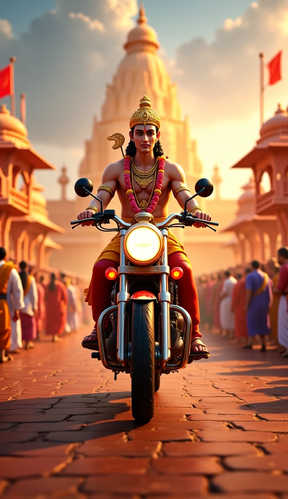 Bhagwan Krishna driving bike