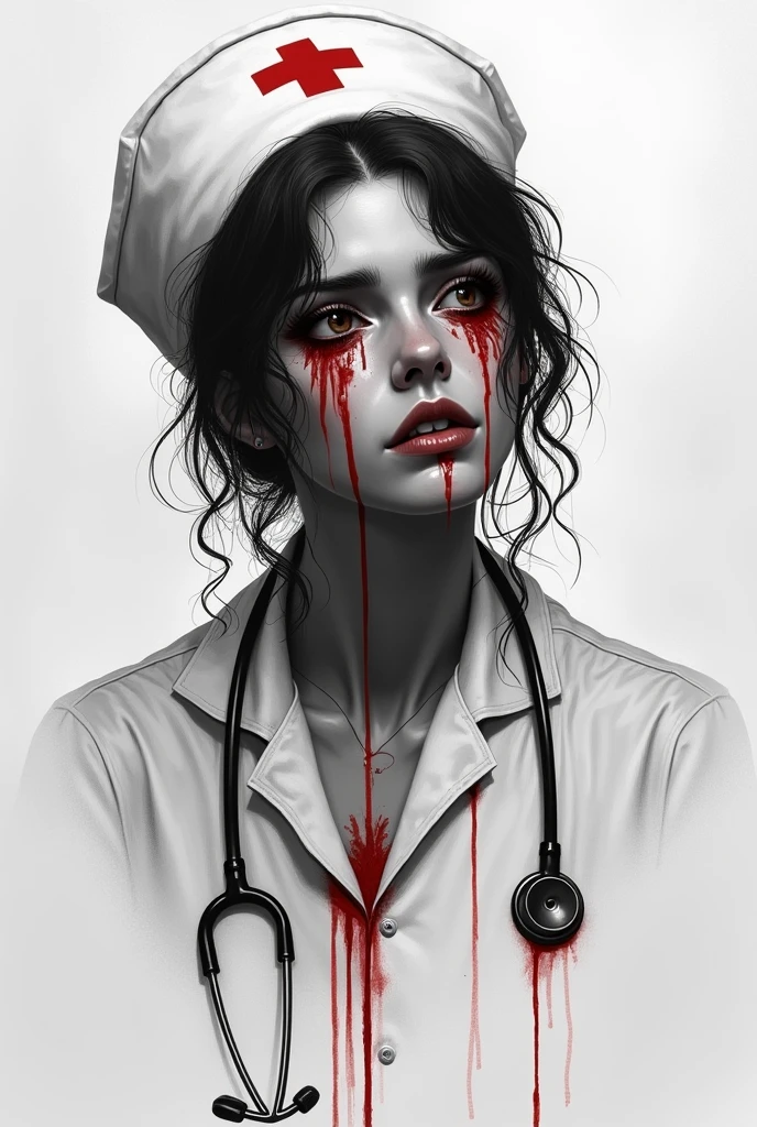 killer nurse, dirty with blood xom macabre look