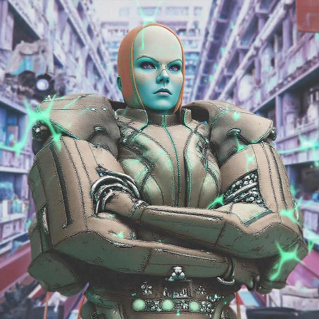 1girl, ((Frankenstein_girl:1.2)), ((stitches_face)), (((green glowing eyes))),((glasses)), ((mohawk hair)), ((blonde)), ((vampire laugh)), (sharp teeth), (gold_watch:1.2), (gold_chain_necklas:1 2), (wearing purple old suit), standing, full body, wide shot, medium breast, cleavage_cutout, (tesla laboratory background),