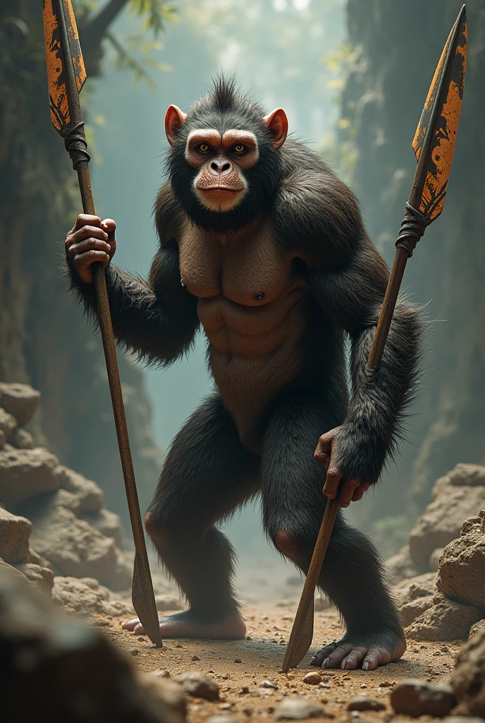 a monkey with a sword