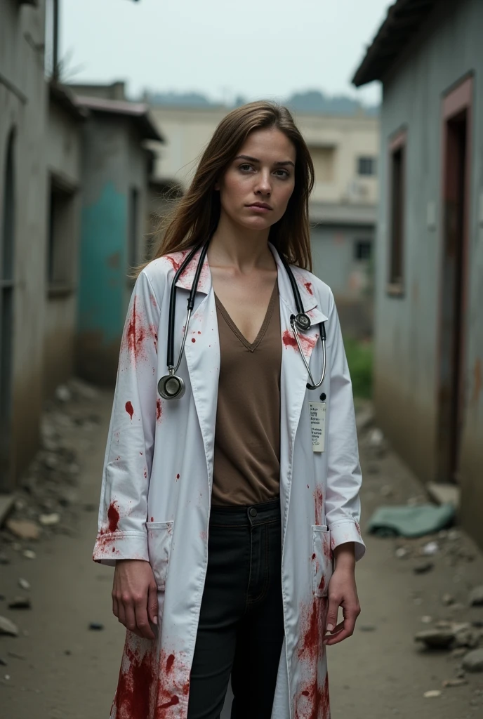 Generate a chilling and realistic image of Jortega as a zombie, evoking a horror-themed atmosphere. Envision her in a haunting hospital setting, with a 4k HD quality, wearing a bloodstained nurse's outfit. Ensure her face is convincingly bloody and wounded, with realistic details that showcase the horror of her transformation into a zombie.
Add depth to the scene by placing Jortega in an empty and eerie hospital hallway, creating a sense of isolation and dread. Capture the essence of horror through meticulously detailed and bloodstained clothes, portraying the aftermath of a terrifying event.
Emphasize flawless realism in Jortega's face and body, avoiding any duplicates or unnatural elements. The wounds, bloodstains, and zombified features should be seamlessly integrated to achieve a genuinely disturbing effect. Utilize professional photography techniques to enhance the horror theme, with a focus on creating a haunting and believable portrayal of Jortega as a zombie nurse in a nightmarish hospital scenario.
