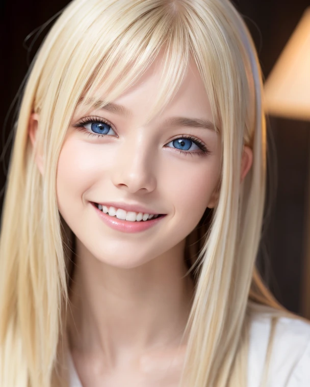 Solo, Smile, Open Mouth, Blue eyes, Blonde Hair,