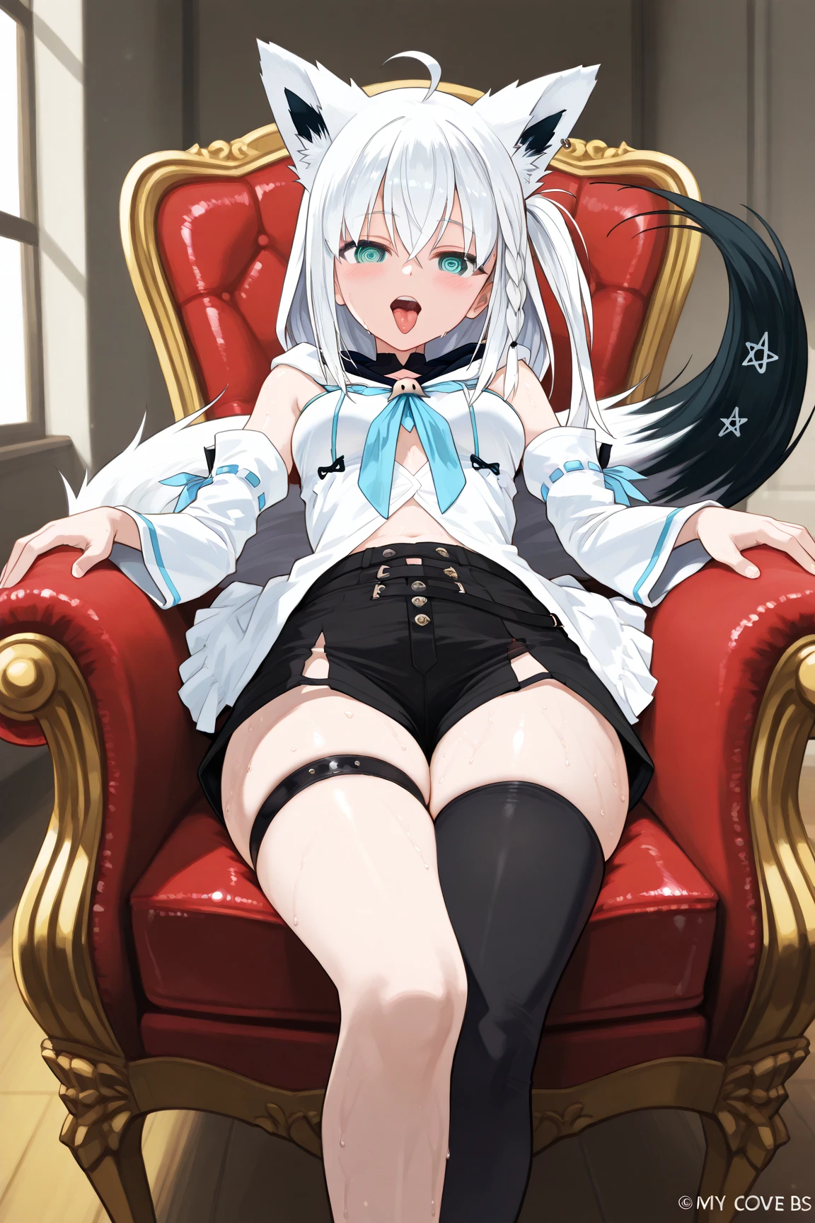 (Blue Eyes:1.3),beautiful eyes,{best quality}, {very aesthetic}, {ultra-detailed}, {best illustration}, {{1boy:1.8}}, beautiful eyes,bl, Boys love,Anal Sex,((White fox ears:1.7)),open mouth,((otoko no ko)),(white very long hair:2),nsfw,anal sex,,(pale skin:1.4),(shota:2),(otoko no ko:2), ager, cum in ass,(bukkake:1.4),Medically correct human body,Transparency,Low Saturation,,2d,(Anime Face:2),(No tear bags),(bangs between eyes:1.5),((flat chest:1.4)),Steamy skin,skiny boy,勃起したpenis,(bukkake:1.8),(excited),(spoken heart),(giant:1.8),(spread legs:1.8),ass focus,((penis,testis, perineum,penis挿入精液溢れるアナル:1.7)),(Long sideburns hair),(first round:2),(Kinky Chest Harness, Garter Straps, Harness Strap, Neck strap, Sweat, Kinky Chest Harness, Garter Straps, Harness Strap, Neck strap:1.5) ,(大男に持ち上げられてアナルにpenisを挿入されている:3),(riding on a man:1.7),(Smile with your mouth slightly open:2),(faceless muscle male:1.8)