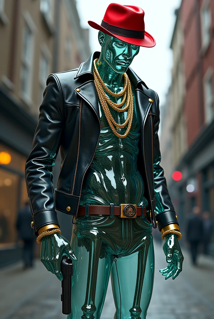 male greek statue wearing sunglasses listening to headphones