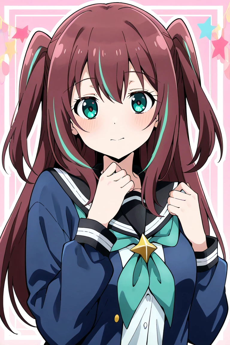 Matama Matama akoya, long hair, brown hair, green eyes, multicolored hair ...