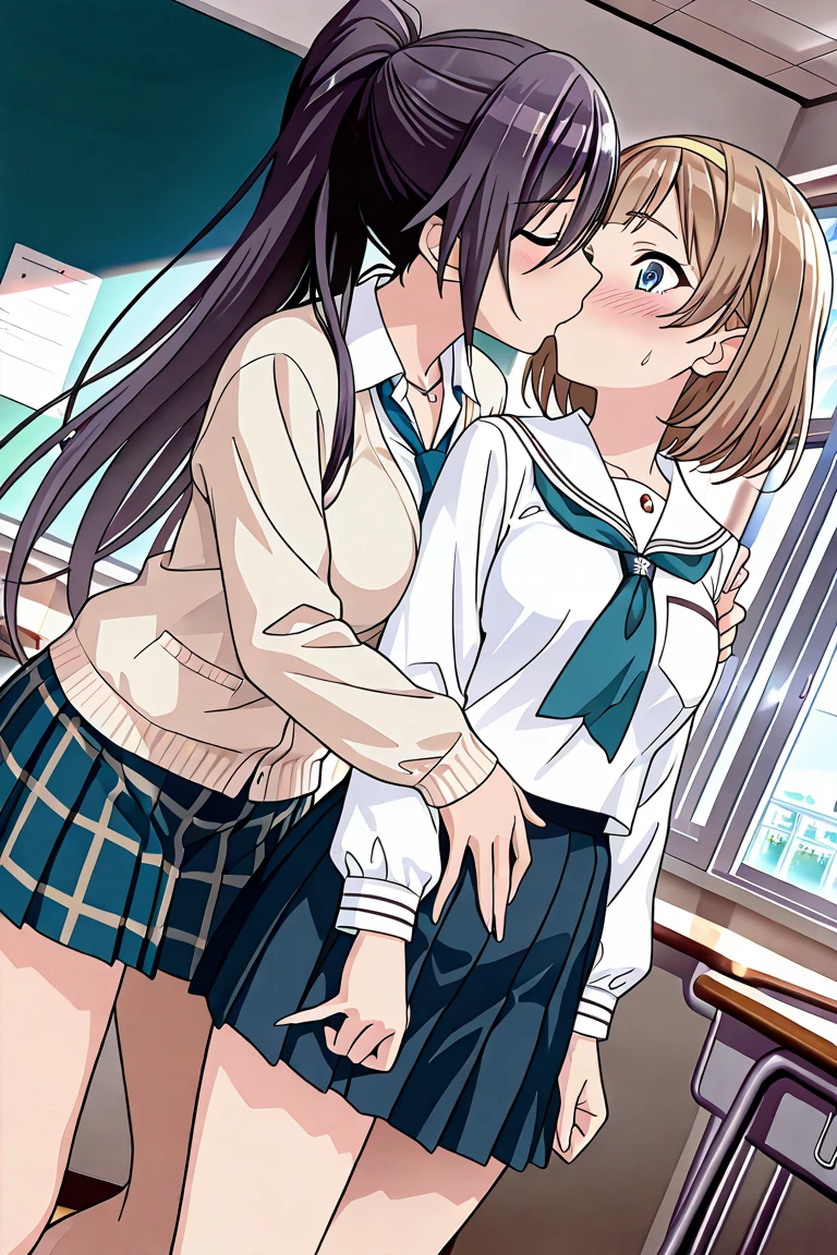 2girl,Young Girl,Two girls are deep kissing,Lesbian