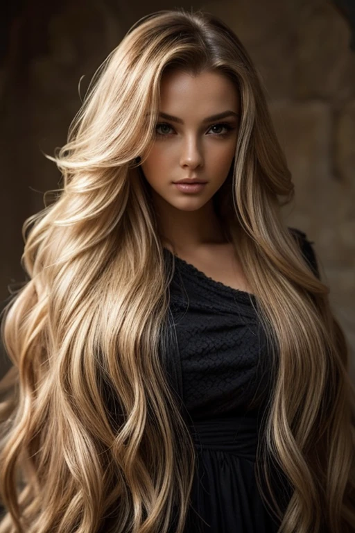 1girl in, age19, Solo, Long wavy hair, Colossal tits, long messy windy blonde hair, camera facing down at, kneelingon floor, looking up at camera, half smile, biting lip, blondehair, Full body, (extremely detailed 8k wallpaper), soft lighting, high quality, film grain, Fujifilm XT3 sharp focus, f 5.6, 50mm, High Detail, Sharp focus,(natural light), (seductive), knit sports top, thick stripes, pure black skirt, revealing, Realistic, A sexy