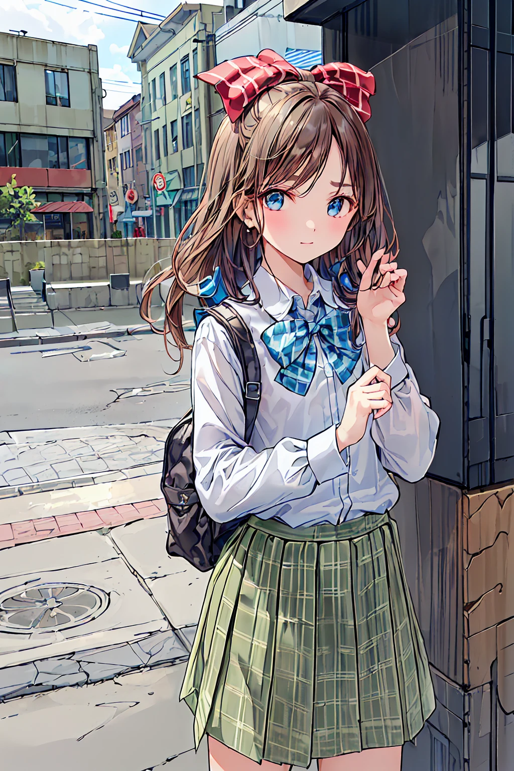 Girl carrying a school bag