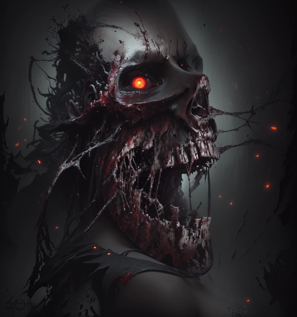(melhor qualidade, qualidade superior,8k,imagem real, imagem realista, dark) Apocalipse zumbi, desespero, agonia, sangue, horror.