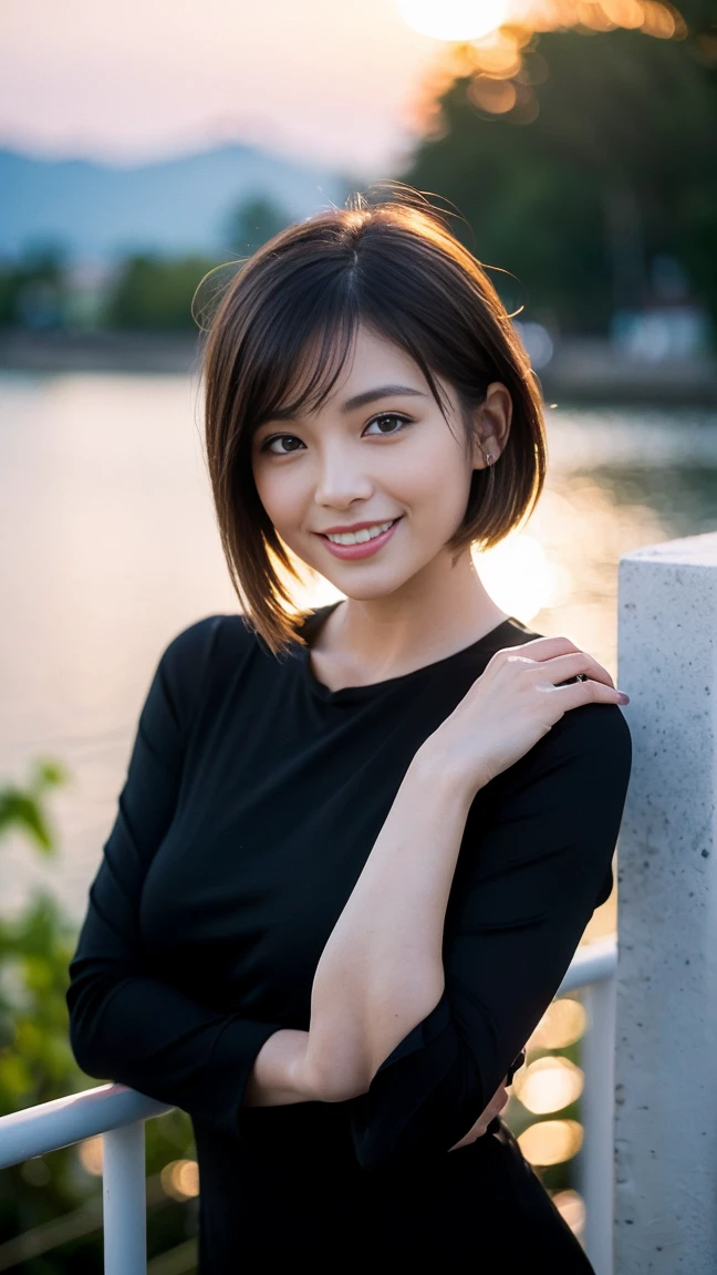 ((Best Quality, 8K, Masterpiece: 1.3)), Sharp Focus: 1.2, A Beautiful Woman with Perfect Figure: 1.4, Slim Abs: 1.2, (Layered Hairstyle,: 1.2)), Rain: 1.3, Street: 1.2, Wet Body: 1.1, Highly Detailed Face and Skin Texture, Detailed Eyes, Double Eyelids, Big Breasts, Smile,