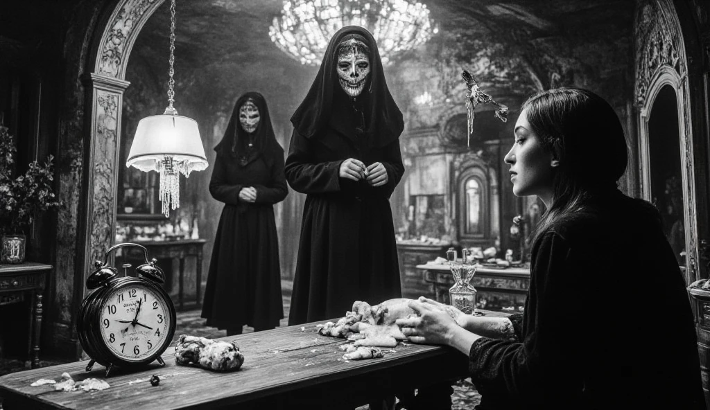 Dracula and his vampire brides in the style of eldmeisterOG