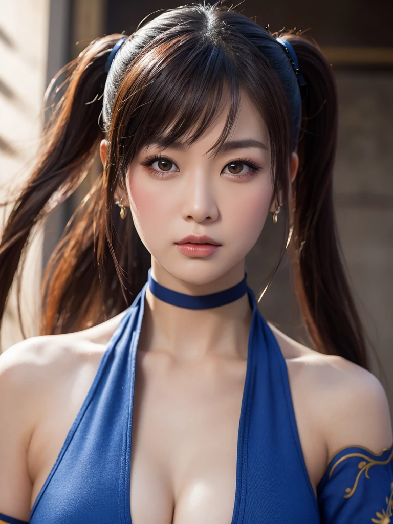 Chun-Li from Street Fighter。Kung Fu Girl。２Two bun hair。