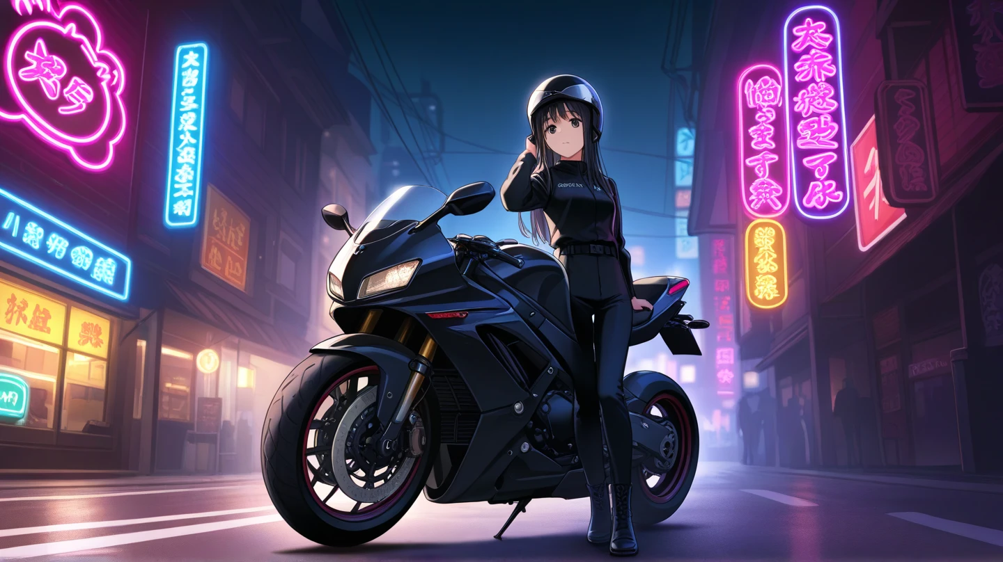 1girl, dress, jacket, rain, ground vehicle, helmet, mecha, motor vehicle, motorcycle, on motorcycle, vehicle focus, wheel, night, road, street, rain, city, puddles, 8k, ultra realistic, lens flare, atmosphere, glow, detailed, intricate, full of colour, cinematic lighting, trending on artstation, 4k, hyperrealistic, focused, extreme details, unreal engine 5, cinematic, Masterpiece, best quality