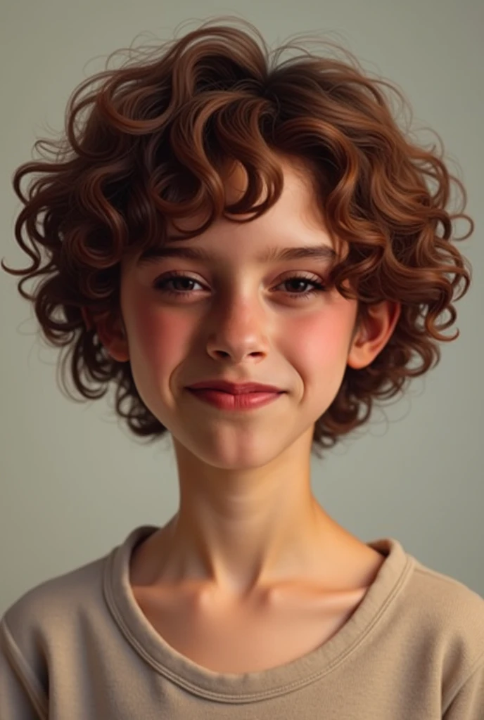 Make a chubby 10 year old boy with curly hair who has electrical powers 