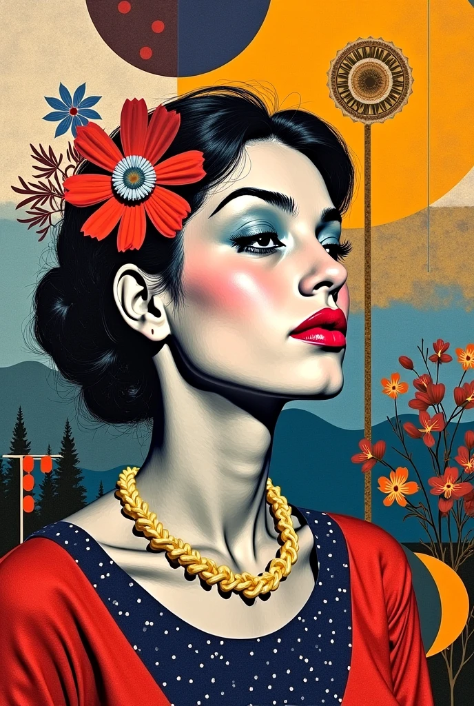 1970s style advertising, Retro-Collage-Revolution！Kunst, which revolutionizes the scene with magazine clippings and vintage materials、Apollo missions, route66, Free Sex、weiblich、Hippie, DaDaismus, Janis Joplin, J.F. Kennedy, New York Times, Zeitung, 