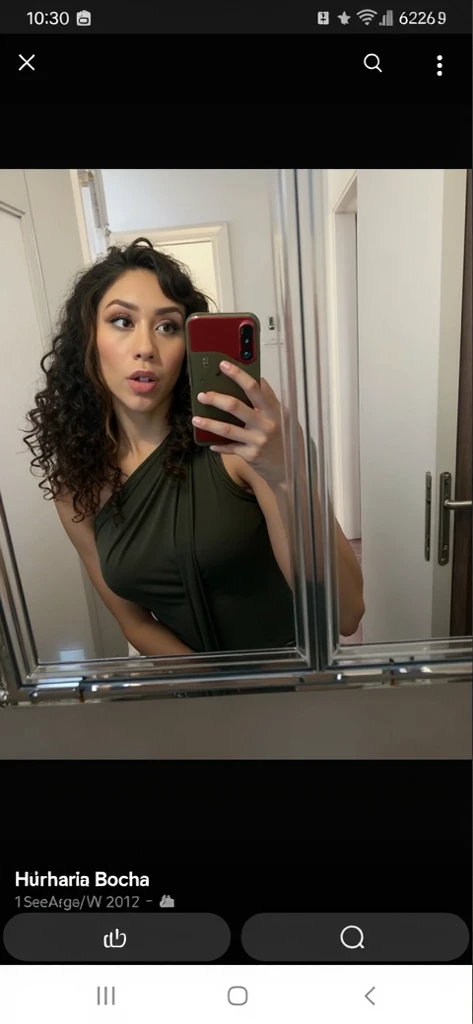 there is a woman taking a selfie in a mirror, greasy hair, frizzy hair, in her hair, messy curly hair, hair is the focus, her hair is in a pony tail, curly hair, a black man with long curly hair, her hair is white, text and a pale young woman, her face framed with curls, tessa thompson inspired, Big tits, huge tits , no clothes, sexy, cute, minimal clothes, thick, bbw, chubby stomach, thick nipples, nipple piercings, large areola, hard nipples, piercing through shirt, nipples hard through shirt, busty, major cleavage, naked, ripping through top, spilling over sides, bra too tight, giant , extra wide hips, upper body zoom in, showing off huge , fat stomach, see through top, fat bbw, large areola showing, major cleavage, latina, down to stomach, wide hips, sexy, upper body zoom, thick arm, showing off , top half only, showing only upper, only a bra, showing off cleavage, naked, big tits showing, big  out, no clothes
