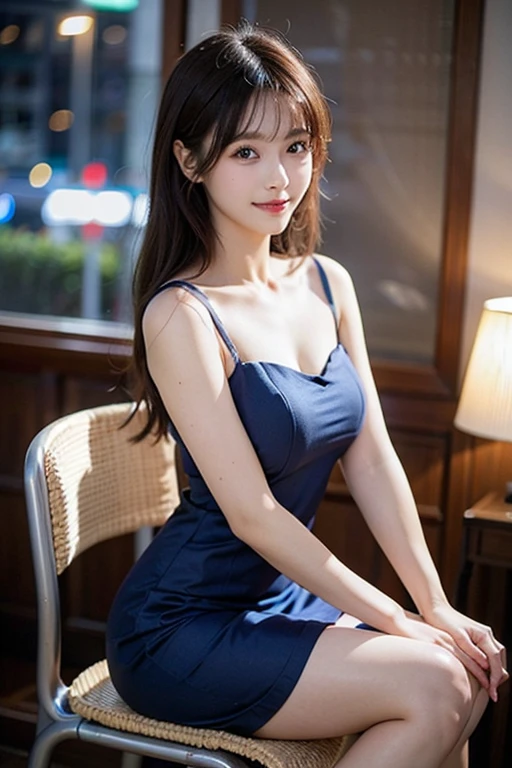 Tanabata wishes, Highest quality, shape, Very detailed, In detail, High resolution, 8k wallpaper, Perfect dynamic composition, Beautiful details,  Natural Lip, Cute one piece dress, Big Breasts, Cleavage, she、Making a wish upon a star Praying with random expressions and random cute poses..., A masterpiece of the whole body, Side Short