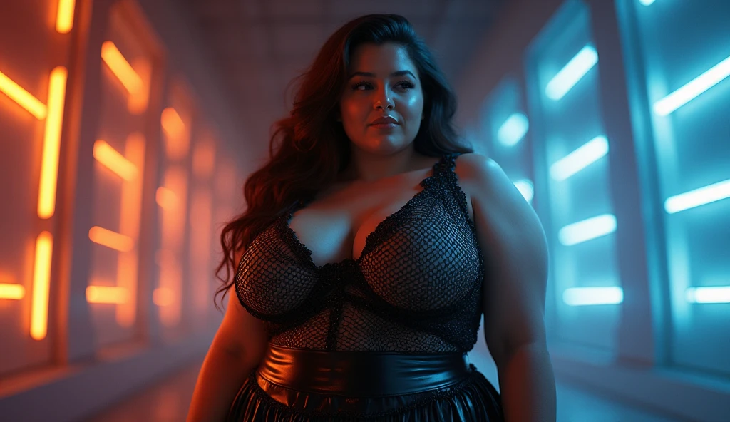 a fat 10 year old girl, obese,extremely overweight, in an underground prison, looking excited,extremely detailed face and body,beautiful detailed eyes,beautiful detailed lips,extremely detailed eyes and face,longeyelashes,photorealistic,ultra-detailed,realistic,highres,masterpiece,cinematic lighting,dramatic lighting,gothic horror,dark moody atmosphere,muted colors,blue and purple tones