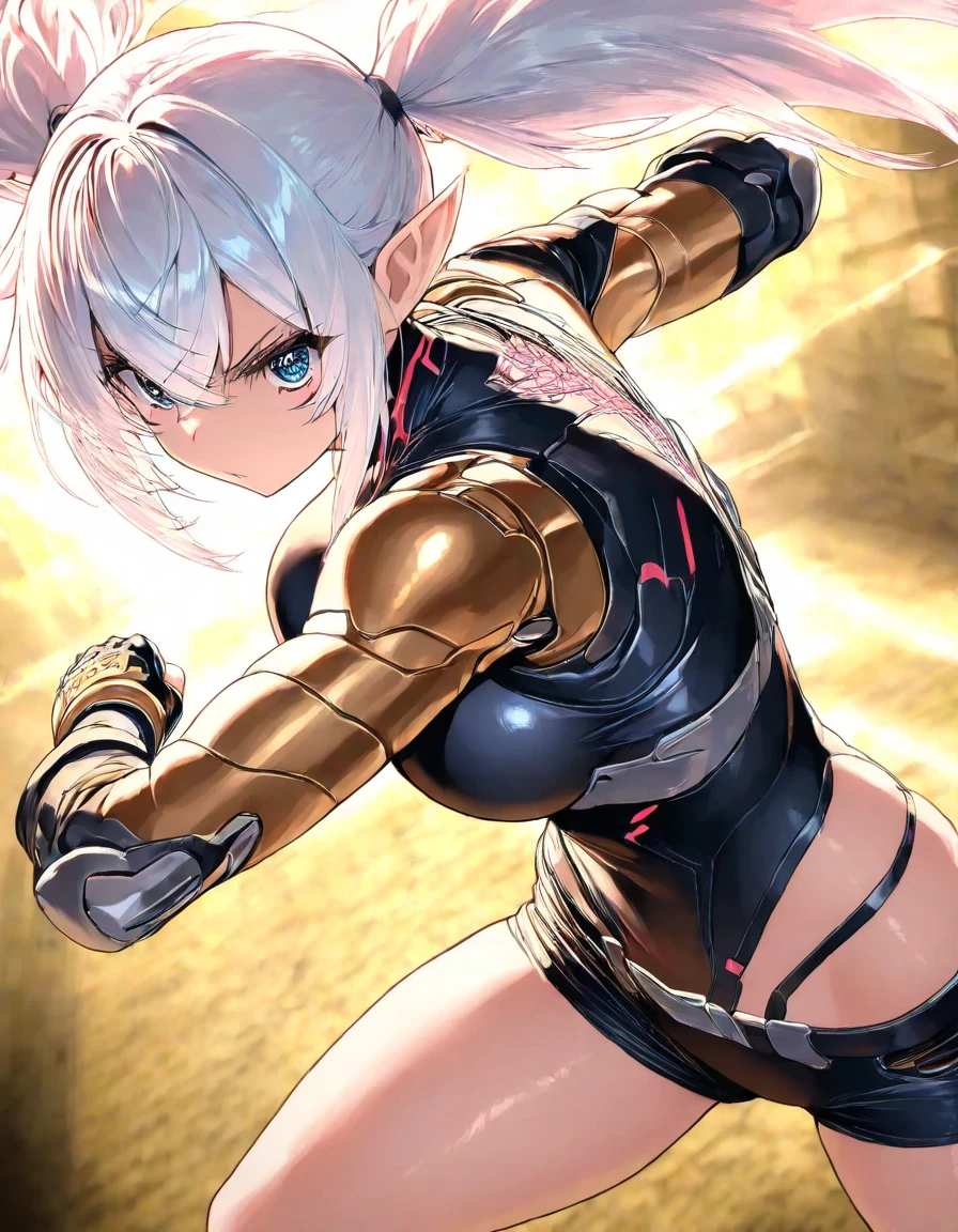 One girl, Mummy costume, Jack-o&#39;-Lantern, Short silver bob hair held together with a hair clip, Pink Eyes、Upper body close-up、Naked Bandage、masterpiece、Highest quality、Very detailed