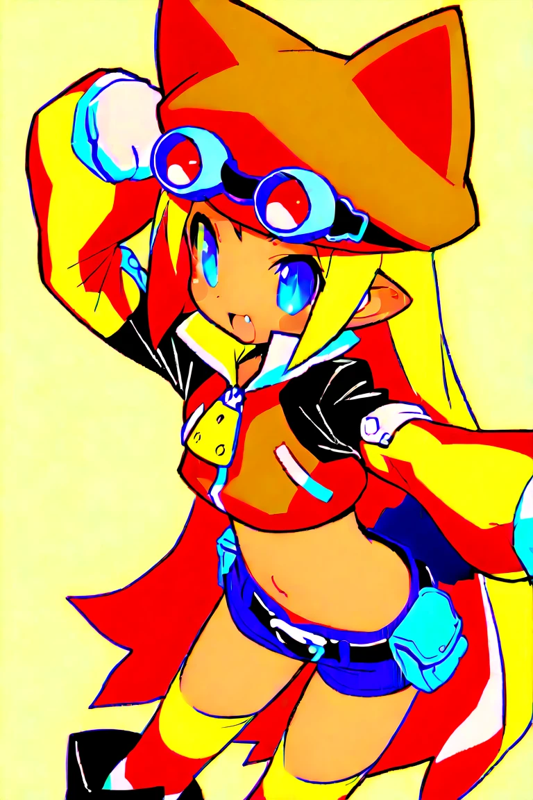 highest quality, (animation illustration), (red border bikini, elbow gloves, boots, heroes belt, eye mask), (yellow hair), looking at the viewer with a smile, I got the crown, (Floating in the air),
Had a fireball