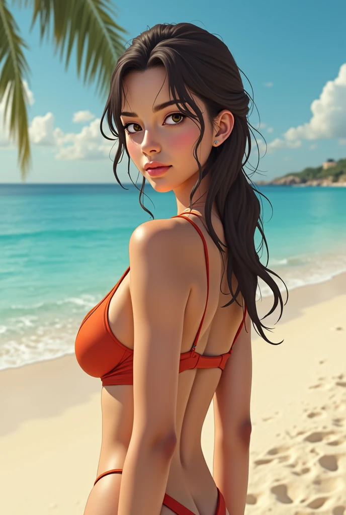 Draw a bikini-clad Japanese woman!