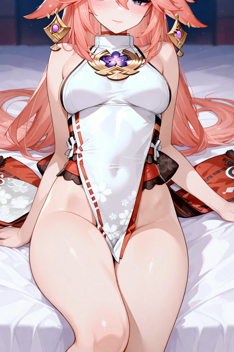 1 girl, long white twintail hair, Close ~ eyes, sports late, realistic, bathrobe, (hot spring), ((orange detailed lace lingerie))side lighting, wallpaper, NSFW,squat down and spread your legs,ideal style、High quality、Highest image quality、The luster of silk、healing smile