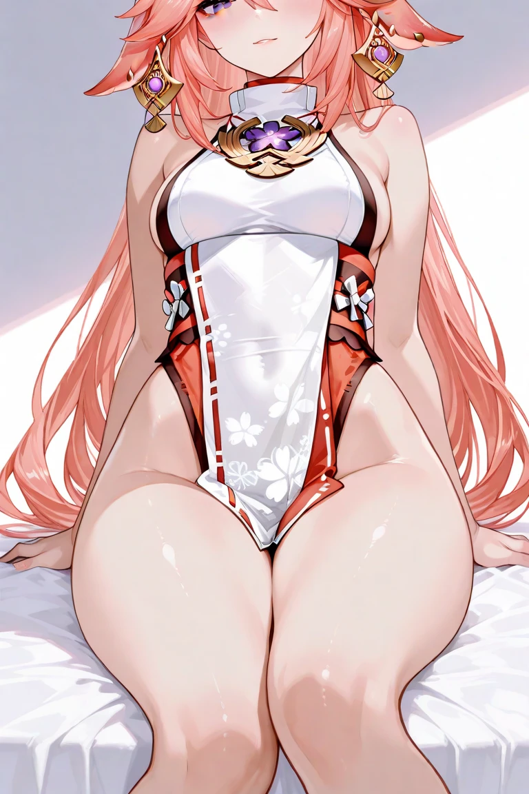 1 girl, long white twintail hair, purple eye, sports late, realistic, bathrobe, (hot spring), ((orange detailed lace lingerie))side lighting, wallpaper, NSFW,squat down and spread your legs，ideal style、High quality