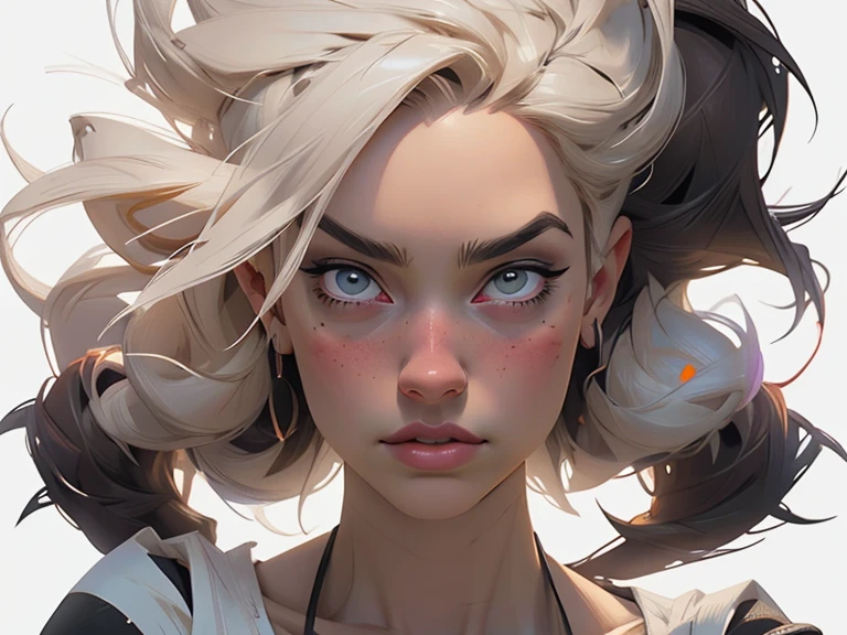 a close up of a woman with a very nervoso expression on her face, nervoso look, fierce expression 4k, raiva. hiper detalhado, nervoso expression, nervoso looking, an nervoso expression, very nervoso expression, scary nervoso pose, nervoso face, nervoso 8 k, highly detailed nervoso anime face, very nervoso, nervoso, evil expression, artgerm detalhado