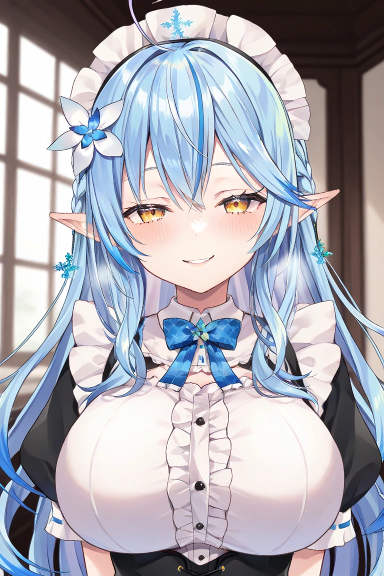 (masterpiece), (best quality), perfect face, beautiful girl, white background background, delicate and beautiful face and eyes, dark intense shadow,
1 girl, vtuber style, cool girl, hololive, Yukihana Lamy, Elf ears, Wedding dress, big chest, cropped shoulders, clavicle, winking, smile, body visible through clothes, chest visible through clothes, visible through thighs, (full body), looking at viewer, standing,