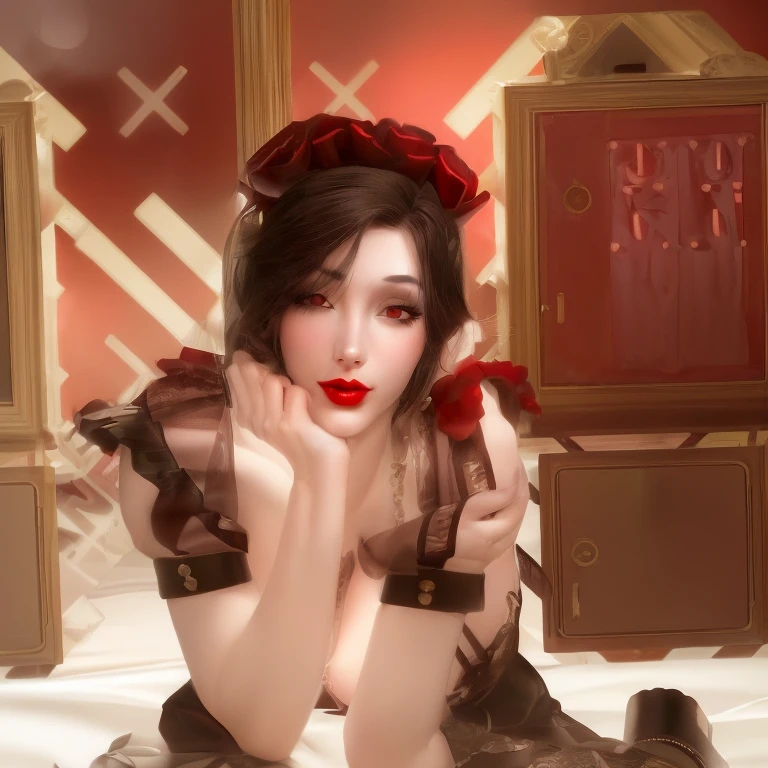 ((point of view)), ((junkotvv)) ((cat ears)), ((in love, she is in love, she loves the viewer))((romantic dinner date, champagne, Canddles)) ((tall and sexy russian supermodel)) ((beautiful face)) ((wide and happy smile)) ((bright red lipstick)) ((very dark eyeshadow makeup)) ((Big bright red eyes)) ((very long and messy black hair, fringe)) (()) ((very big chest:1.5)) ((perfect slim body torso1.3)) ((she is wearing a red strapless sequin dress)) ((red choker, earrings, red stockings)) (())((Inside the dark room sit on a chair having a romantic dinner, many Canddles around))(high resolution, DYNAMIC SHADOWS)((photorealistic:1.5)) ((Masterpiece:1.3)) (8k) (Perfect face) ((Best Quality:1.4)) (Perfect hands and eyes)