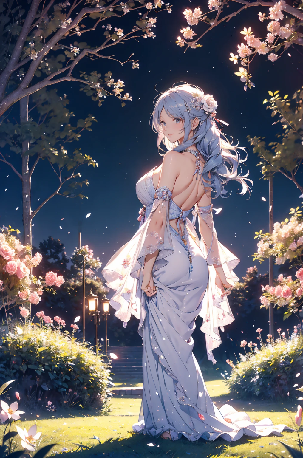 Colorful starrailloating white feathers),Purple,(((((masterpiece))))),(((((high resolution))))),alone,(hair splayed out),((flowing hair)),pink hair,blue_Eye,permanent,Big breasts,((美丽细致的short skirt, flower patterns on clothes,White dress)),bridal gloves,ribbon,hair ribbon,hair flower,veil,beautiful detailed sky,glowing light,Ray tracing,reflected light,depth of field,((((Put your arms behind your back)))),Flowers and meadows,Mountain,(((((role conception))))),(((((Extremely detailed CG unified 8k wallpaper))))),Cross necklace,crown,earrings,bridal veil,sling,starry sky,clusters of stars,starry sky,Twinkling stars,,Poker face,Neat figure,sit on the floor，short skirt