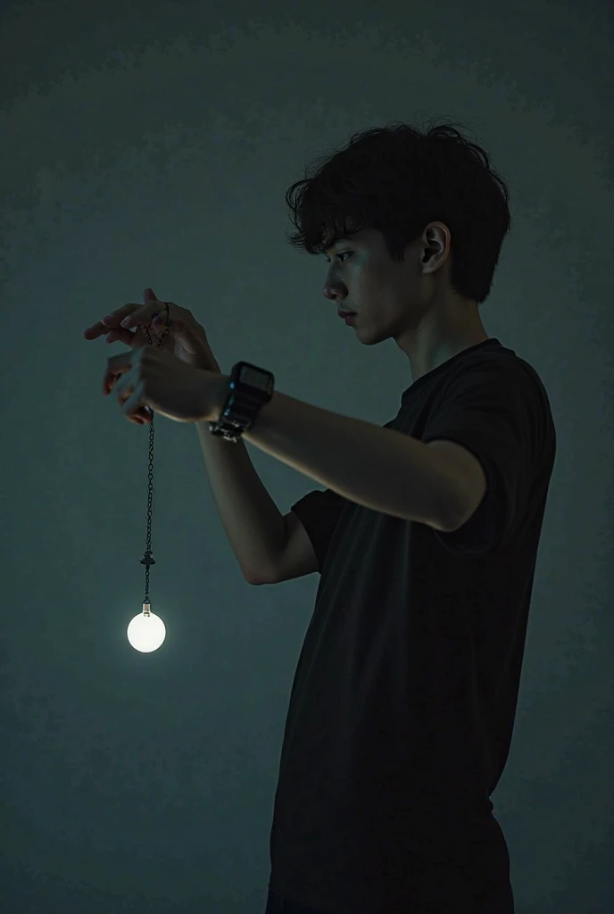 Create an image of an angel shadow with a dark background and the words “Which Mysterious Angel Exists?”
The image must contain a dark and mysterious atmosphere.