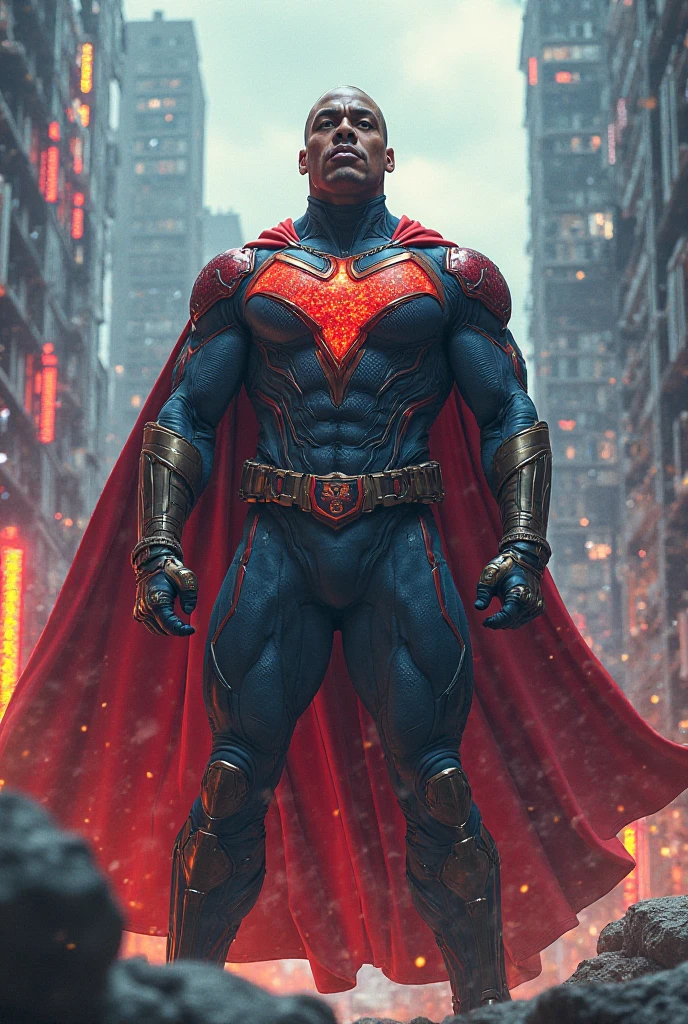 Firefighter superhero costume without cape, in red and black colors