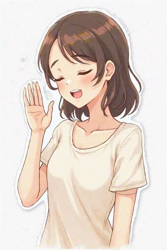 a girl,in t-shirt,examining her breast,vector illustration