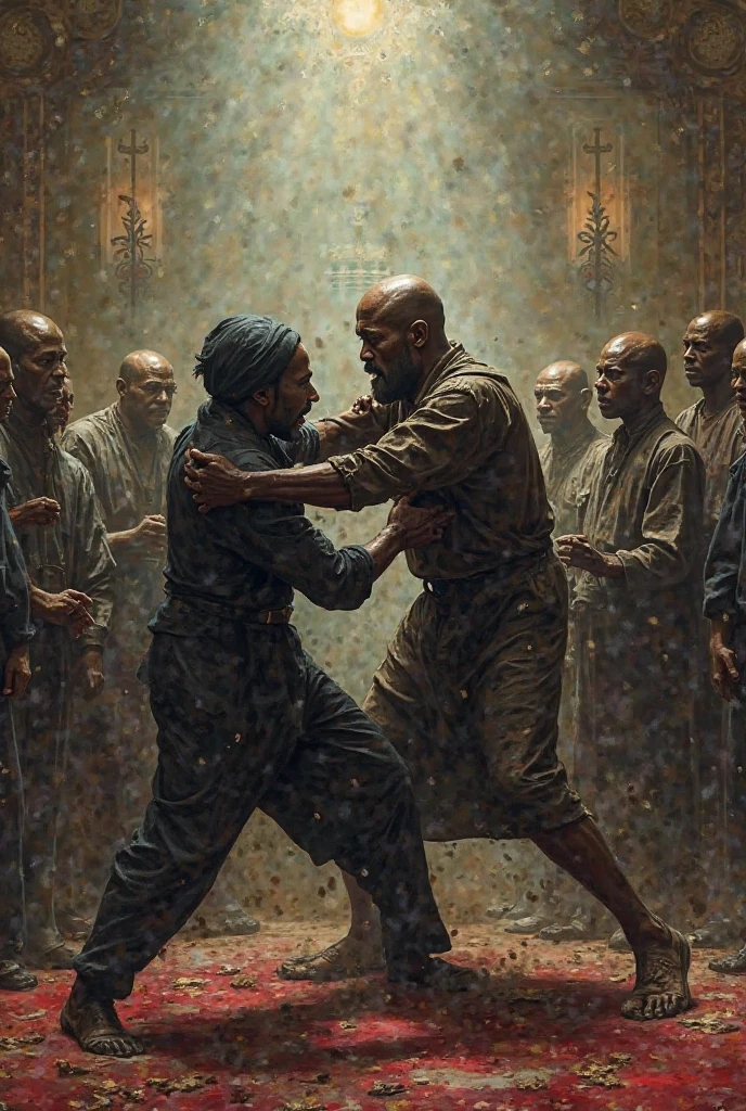black and white people fighting during the slavery period