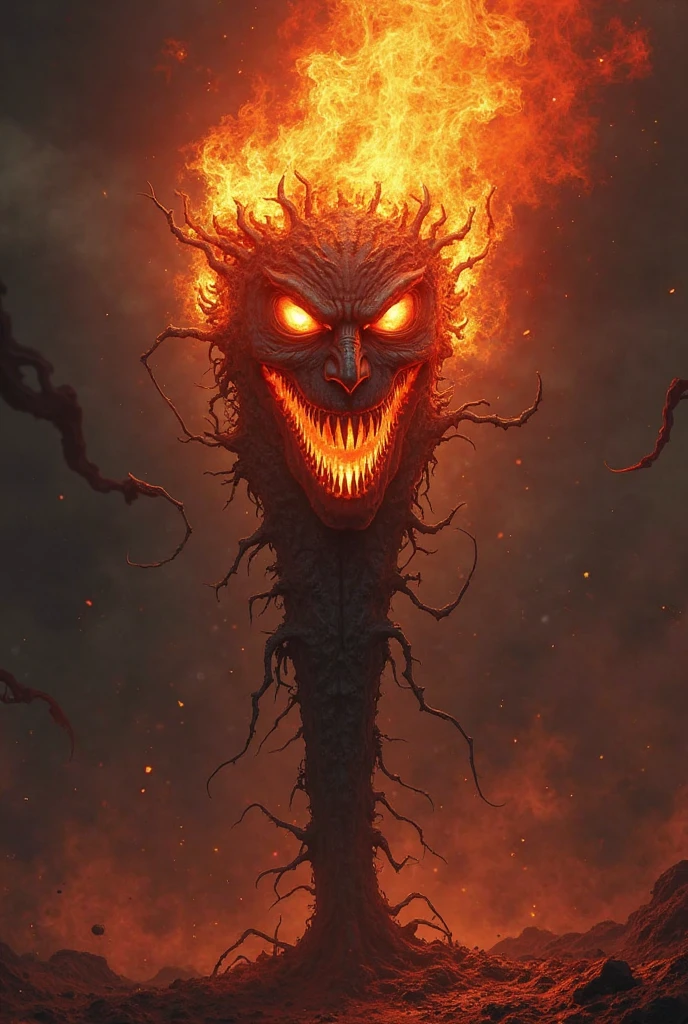Drawing of large black fire spreading like a plague

