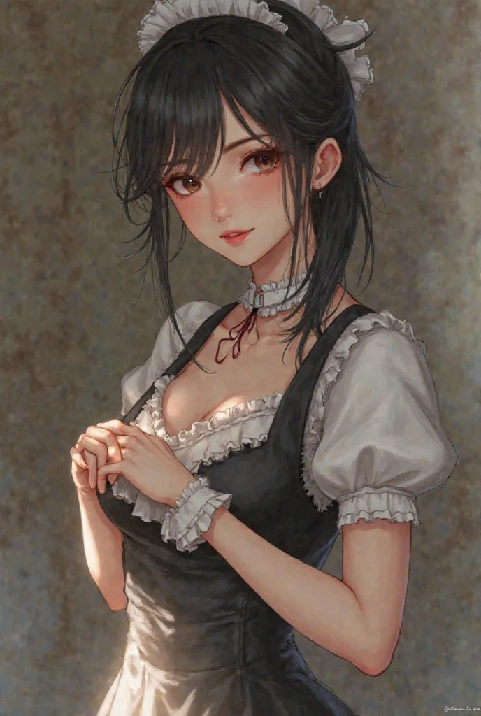 Anime. 1 girl. Housemaid. Pregnant. Black hair. Long hair. Hair is gathered in braids. Green eyes. Beautiful eyes. Perfect eyes. Expressive eyes. Beautiful nose. Ideal anatomical body. Beautiful graceful hands. Beautiful graceful legs. Medium breasts. Beautiful breasts. Nightgown. Contractions. The waters have broken. Childbirth. She's giving birth. I peed myself. I crap myself. Standing. Bedroom in a mansion. Full height. Embarrassment. Blush. Whole body. Extremely detailed CG Unity 8k wallpaper. Ideal lighting. Ultra high resolution 4K. Super detailed 8K resolution.