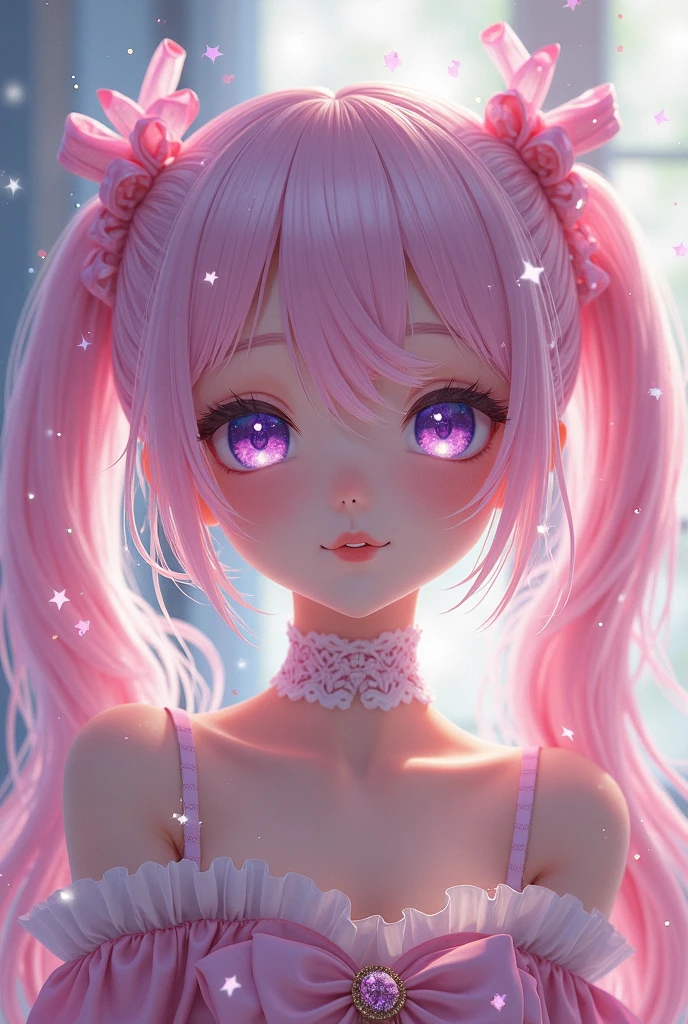 Kuromi from the world of My Melody made of diamonds with their respective color 