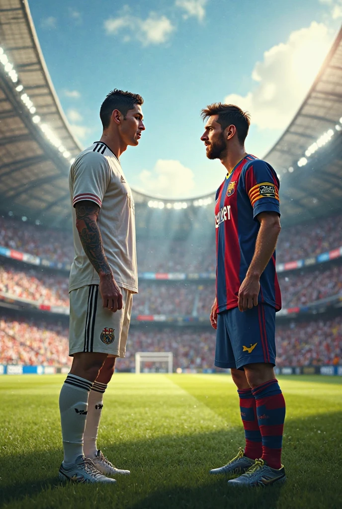 Ronaldo hugs messi