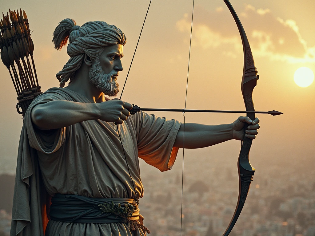 Euclid shooting an arrow 