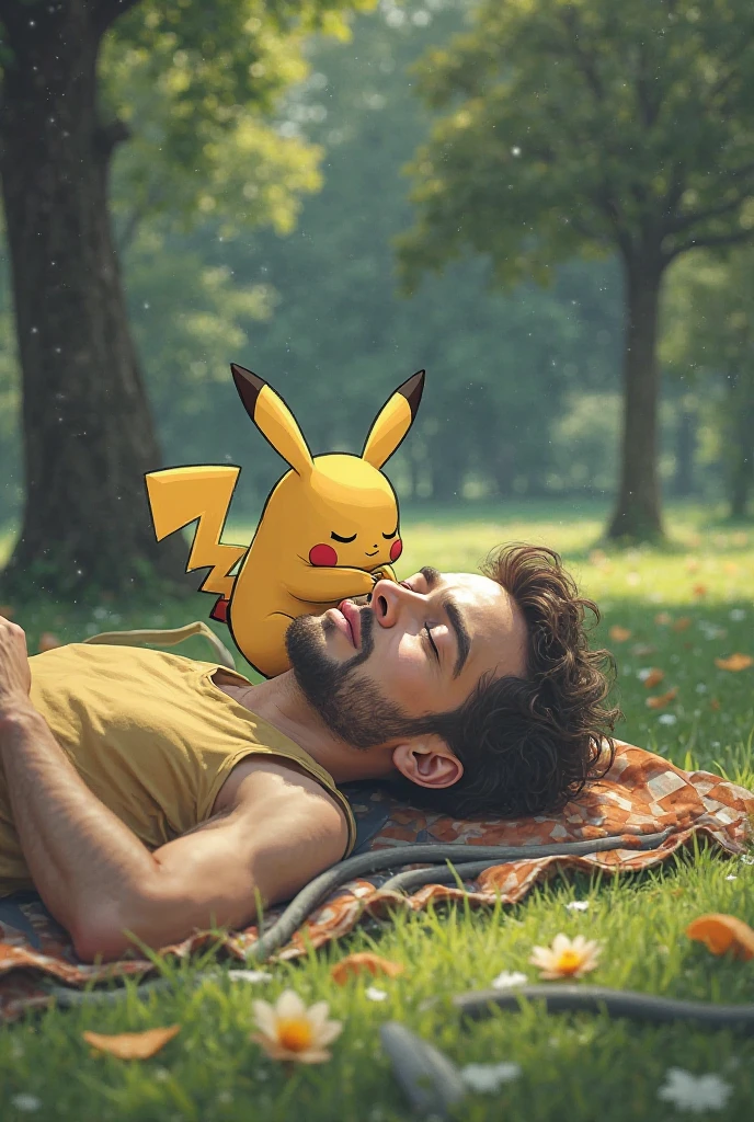 Pikachu, cinematic, digital art.