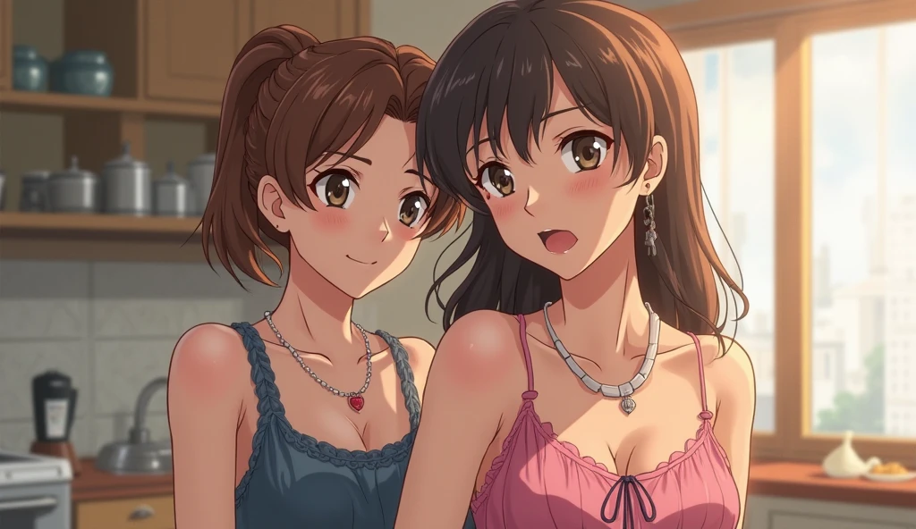 (A superb exquisite haruhi suzumiya), (haruhi suzumiya:1.5), (kyoani haruhi style Uniform:1.5), brown eyes, brown hair, natural straight hair, hairband, ribbon, straight bangs, solo, nature, extremely delicate, straight facial features, peerless beautiful girl, soft, (sensual face), ((ecchi face)), dreamy quality, exaggerated facial features, solid color, frank holly, delicate face, bright lips, slender waist, soft curves, real light and shadow, super fine, 4k, natural moving, Ultra high resolution, (masterpiece:1.2, best quality), (finely detailed beautiful eyes: 1.2), (beautiful detailed face), sexy semi-nude model, sexy pose, Ultra high definition white bra and panties, erect nipples,Medium chest, slender body, (bedroom),