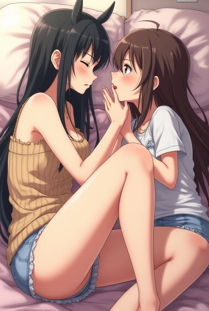 Create two anime girls naked and masturbating

