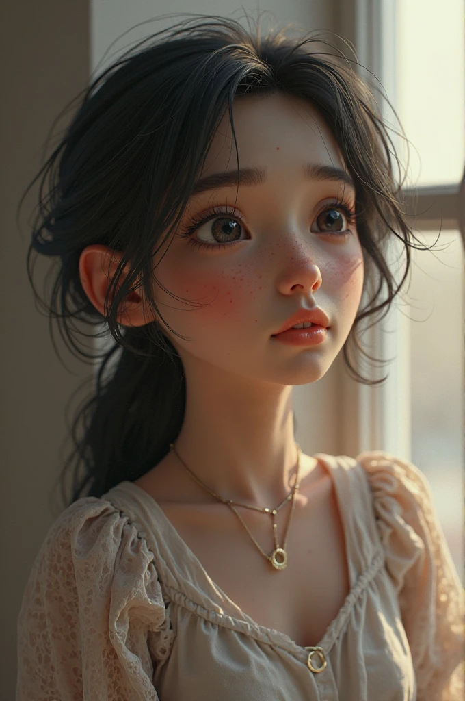 A girl, beautiful and small clothes wear